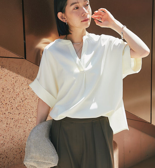  「《オンオフ着まわせる》ニュアンススリーブスキッパーブラウス」|シャツ・ブラウス|