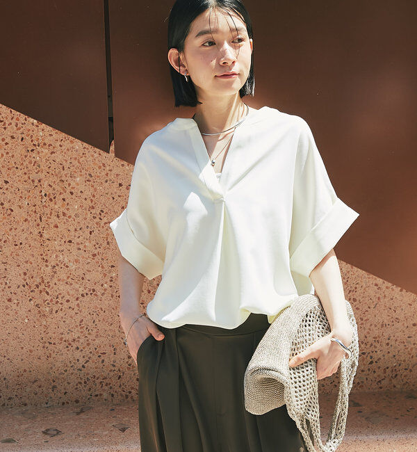  「《オンオフ着まわせる》ニュアンススリーブスキッパーブラウス」|シャツ・ブラウス|