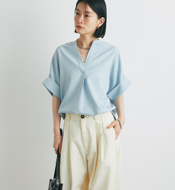  「《オンオフ着まわせる》ニュアンススリーブスキッパーブラウス」|シャツ・ブラウス|
