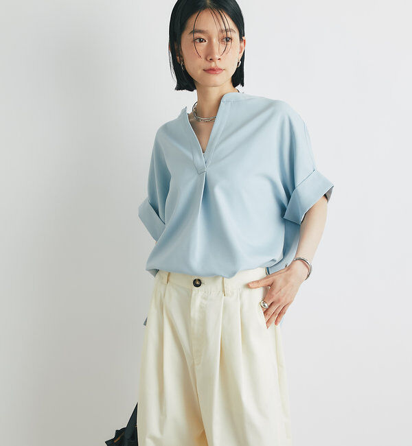  「《オンオフ着まわせる》ニュアンススリーブスキッパーブラウス」|シャツ・ブラウス|