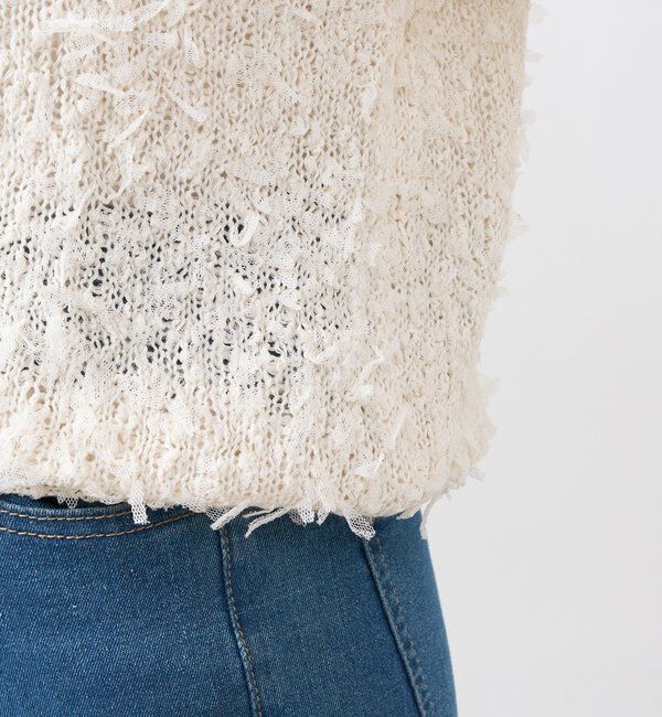  「《上品カジュアル》ラメチュールテープヤーン金釦カーデ」|ニット・セーター|