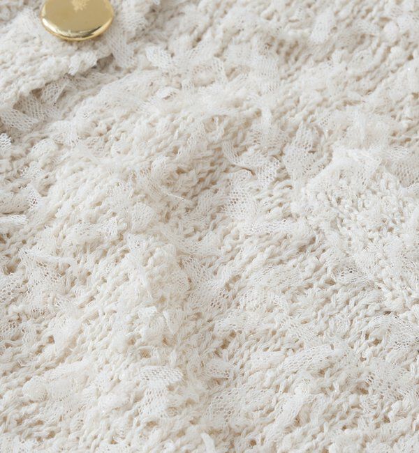  「《上品カジュアル》ラメチュールテープヤーン金釦カーデ」|ニット・セーター|