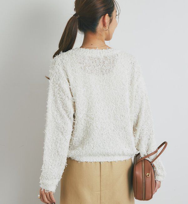  「《上品カジュアル》ラメチュールテープヤーン金釦カーデ」|ニット・セーター|