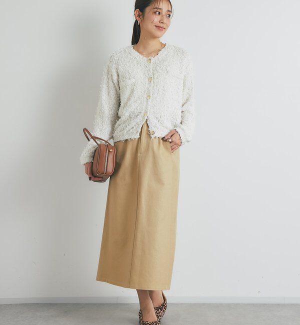  「《上品カジュアル》ラメチュールテープヤーン金釦カーデ」|ニット・セーター|