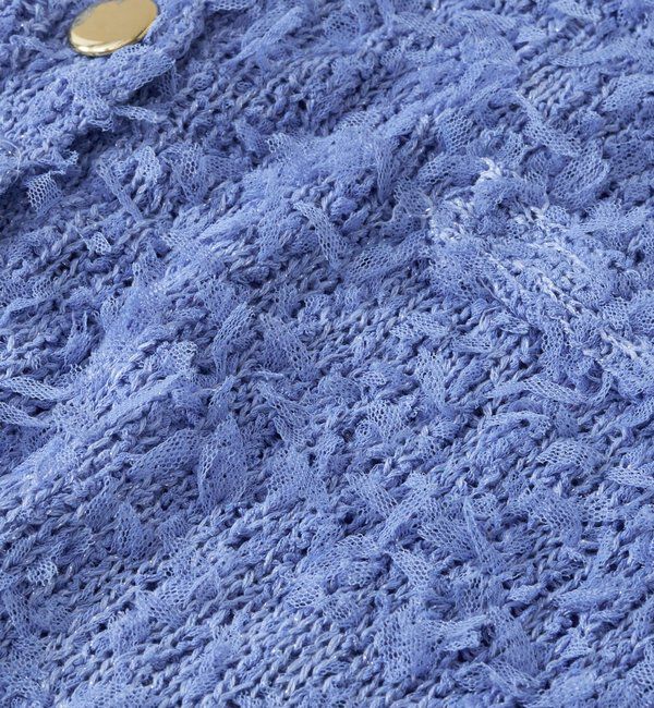  「《上品カジュアル》ラメチュールテープヤーン金釦カーデ」|ニット・セーター|