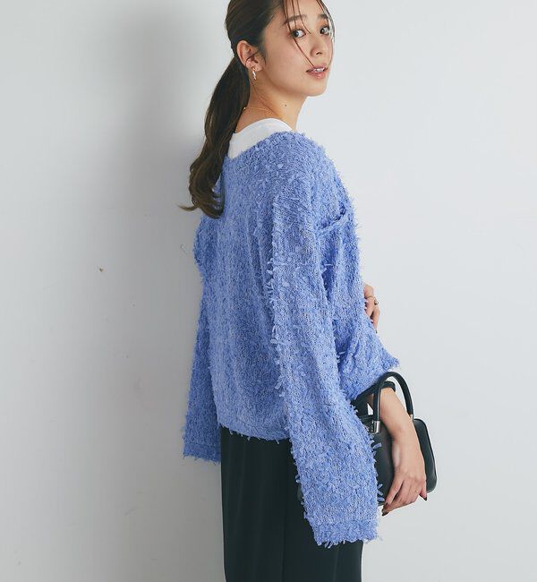  「《上品カジュアル》ラメチュールテープヤーン金釦カーデ」|ニット・セーター|