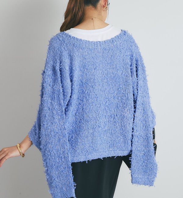  「《上品カジュアル》ラメチュールテープヤーン金釦カーデ」|ニット・セーター|