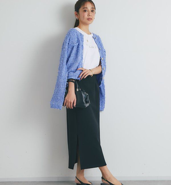  「《上品カジュアル》ラメチュールテープヤーン金釦カーデ」|ニット・セーター|