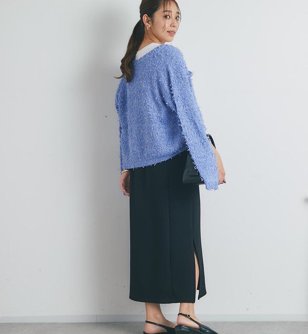  「《上品カジュアル》ラメチュールテープヤーン金釦カーデ」|ニット・セーター|