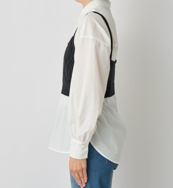  「《トレンドライクに◎》ニットビスチェsetハイカウントシャツ」|シャツ・ブラウス|