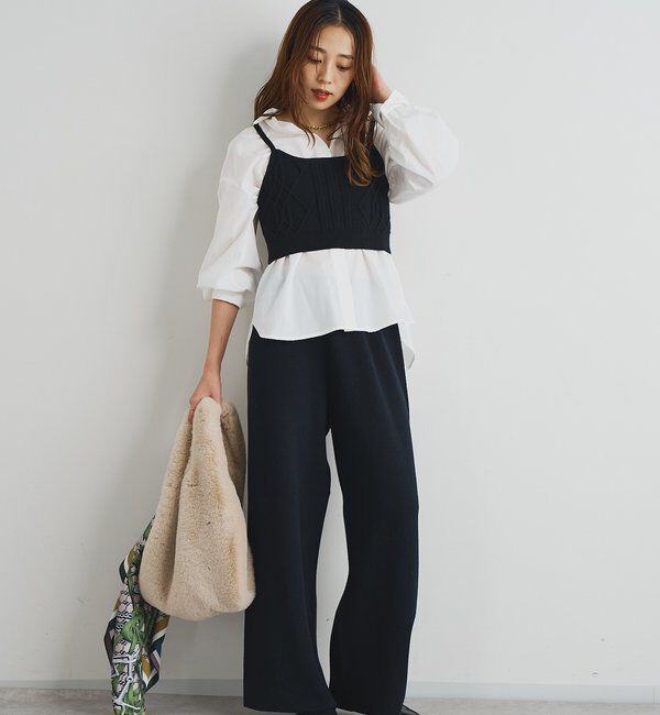  「《トレンドライクに◎》ニットビスチェsetハイカウントシャツ」|シャツ・ブラウス|