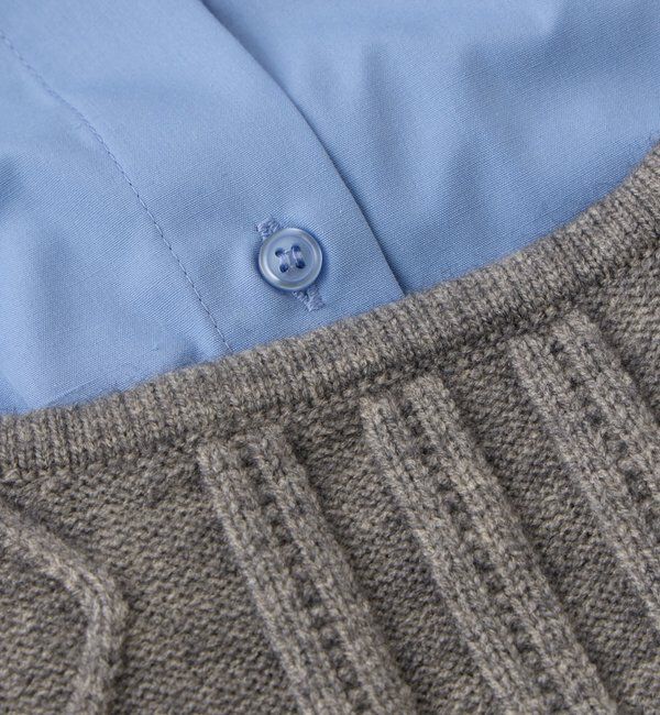  「《トレンドライクに◎》ニットビスチェsetハイカウントシャツ」|シャツ・ブラウス|