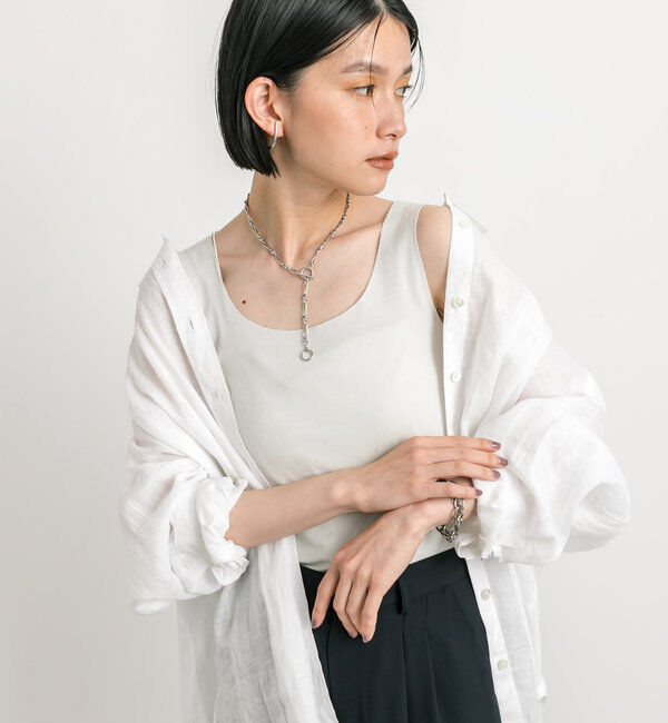  「【RIVE DROITE 名品インナー】シームレスタンク」|キャミソール|