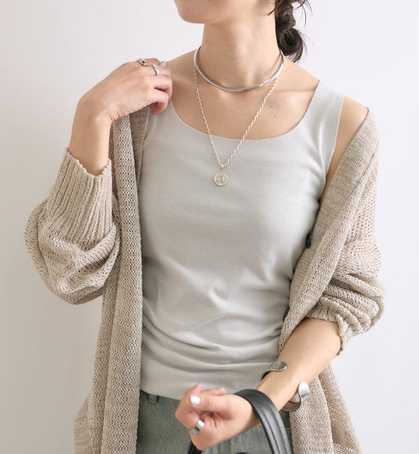  「【RIVE DROITE 名品インナー】シームレスタンク」|キャミソール|ライトグレー