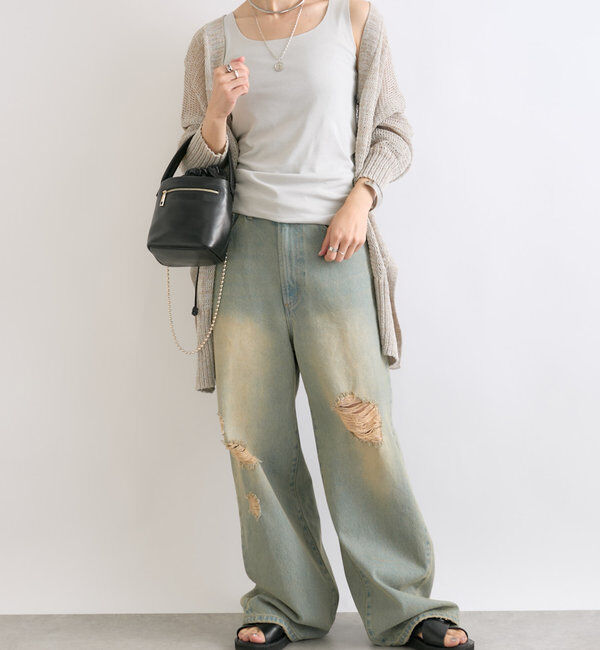  「【RIVE DROITE 名品インナー】シームレスタンク」|キャミソール|