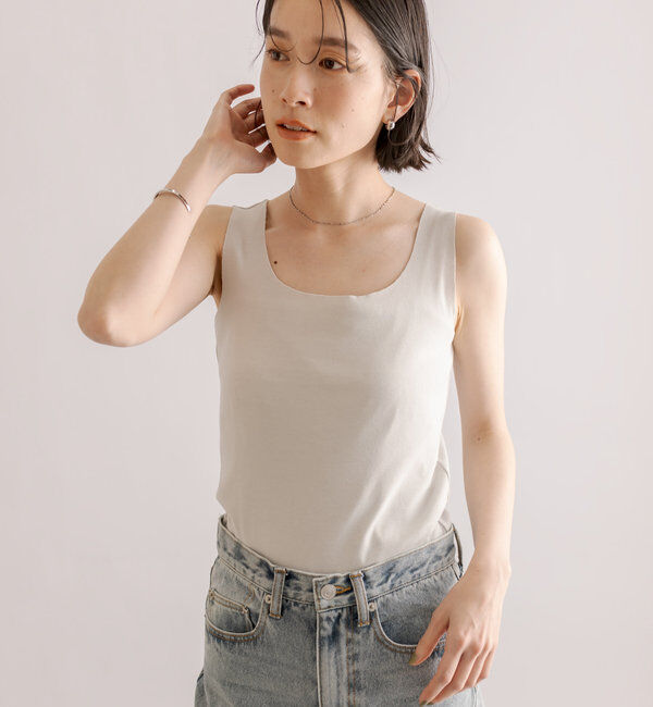  「【RIVE DROITE 名品インナー】シームレスタンク」|キャミソール|