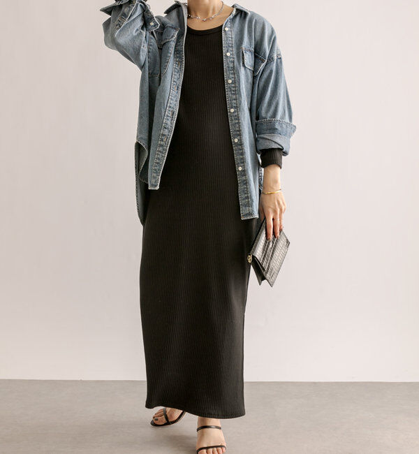  「【全骨格細見え】2WAYロングリブワンピース」|ワンピース|