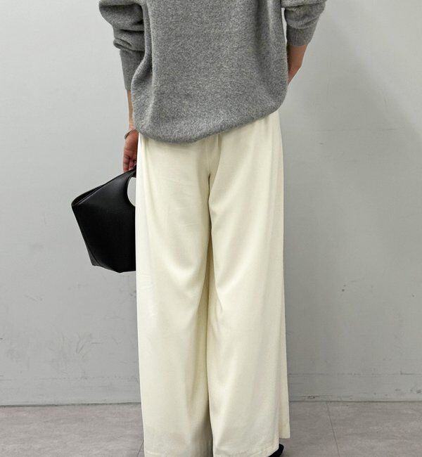  「【ウォッシャブル】【シーズンレスで使える】タックワイドスラックス」|チノ|