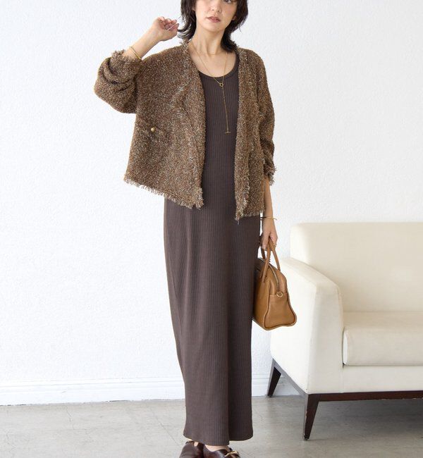  「【マイナス3kg/レビュー高評価☆】2WAYリブタンクワンピース」|ワンピース|ブラウン