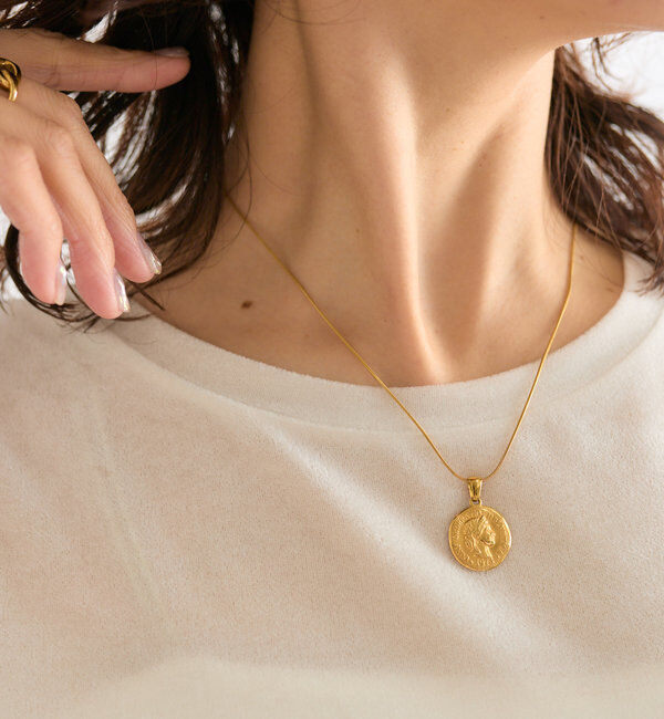  「【R.good(アールドットグッド)】コインショートネックレス」|リング|