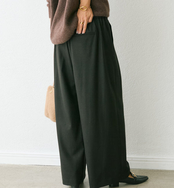  「【秋冬素材が登場！】両面起毛タックワイドスラックス」|チノ|