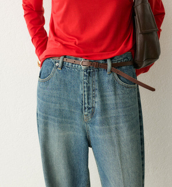  「【コーデのポイントに】レザー細ベルト」|ベルト|