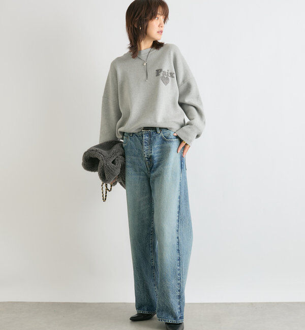  「【キャッチーなロゴがポイント】パイル刺繍ニット」|ニット・セーター|