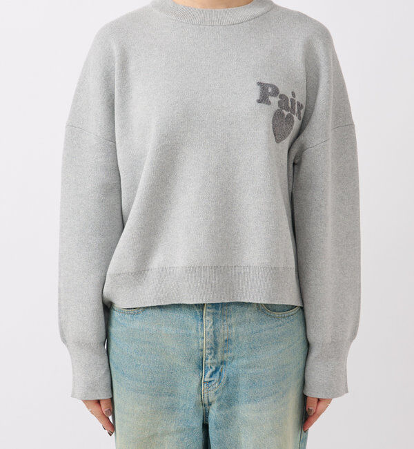  「【キャッチーなロゴがポイント】パイル刺繍ニット」|ニット・セーター|