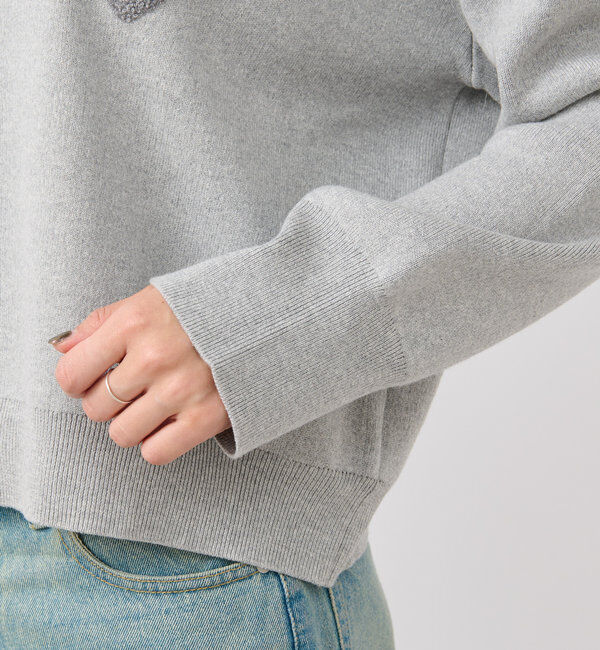  「【キャッチーなロゴがポイント】パイル刺繍ニット」|ニット・セーター|