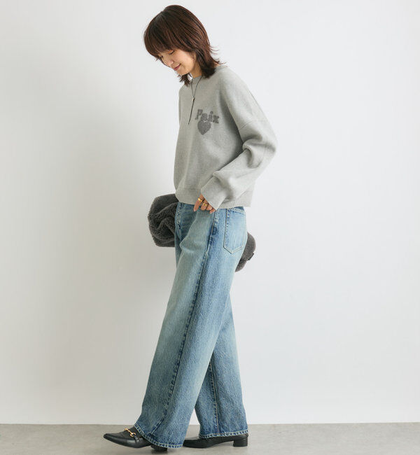  「【キャッチーなロゴがポイント】パイル刺繍ニット」|ニット・セーター|