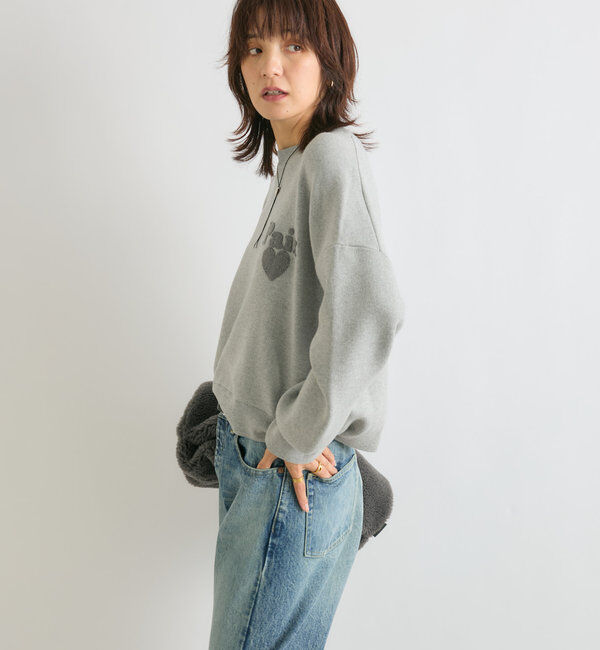  「【キャッチーなロゴがポイント】パイル刺繍ニット」|ニット・セーター|