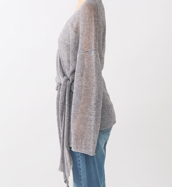  「【女性らしいシルエット】ストローヤーンカシュクールニット」|ニット・セーター|