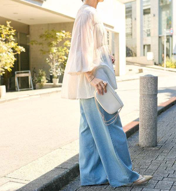  「【一枚でも羽織でも活躍！】ギャザーストリングブラウス」|シャツ・ブラウス|