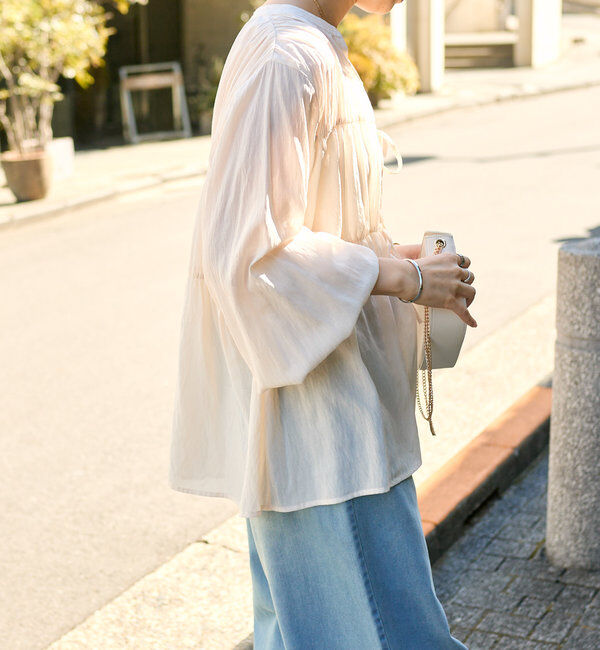  「【一枚でも羽織でも活躍！】ギャザーストリングブラウス」|シャツ・ブラウス|