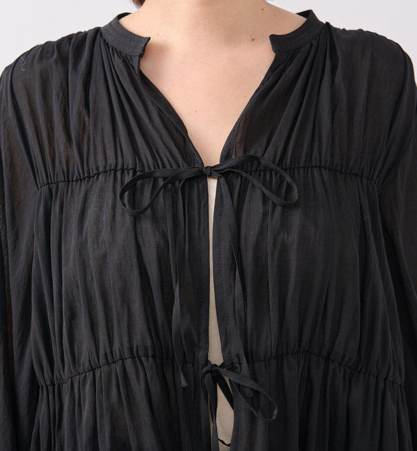  「【一枚でも羽織でも活躍！】ギャザーストリングブラウス」|シャツ・ブラウス|