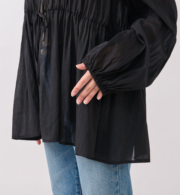  「【一枚でも羽織でも活躍！】ギャザーストリングブラウス」|シャツ・ブラウス|