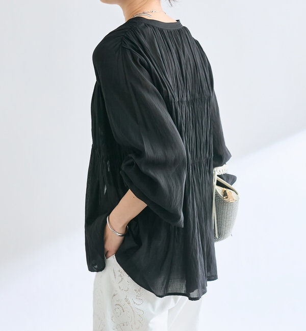  「【一枚でも羽織でも活躍！】ギャザーストリングブラウス」|シャツ・ブラウス|