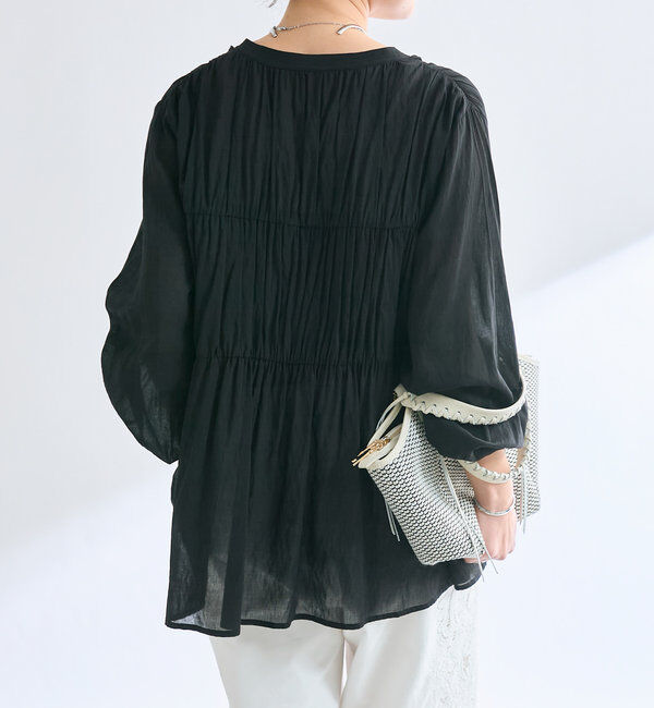  「【一枚でも羽織でも活躍！】ギャザーストリングブラウス」|シャツ・ブラウス|