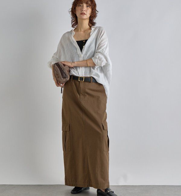  「【MONN.:.(モン)】カーゴマキシスカート」|スカート|