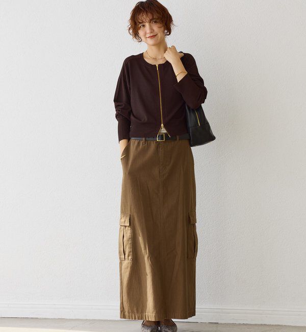  「【MONN.:.(モン)】カーゴマキシスカート」|スカート|