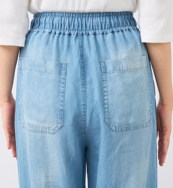  「【セットアップ可】ドレーピーデニムワイドパンツ」|チノ|