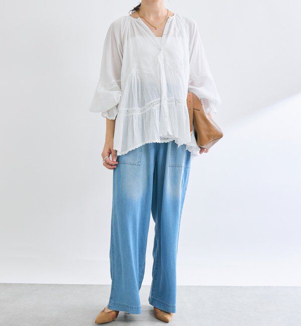  「【シーズンムードを高める】コットンボイルレースブラウス」|シャツ・ブラウス|