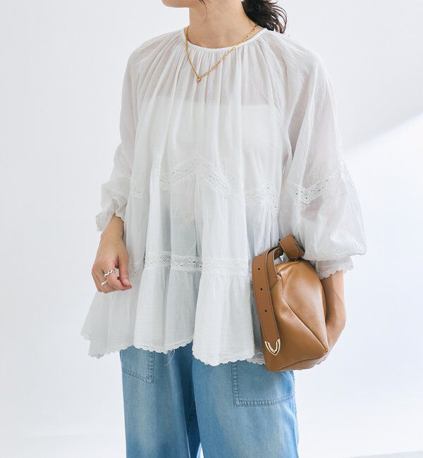  「【シーズンムードを高める】コットンボイルレースブラウス」|シャツ・ブラウス|