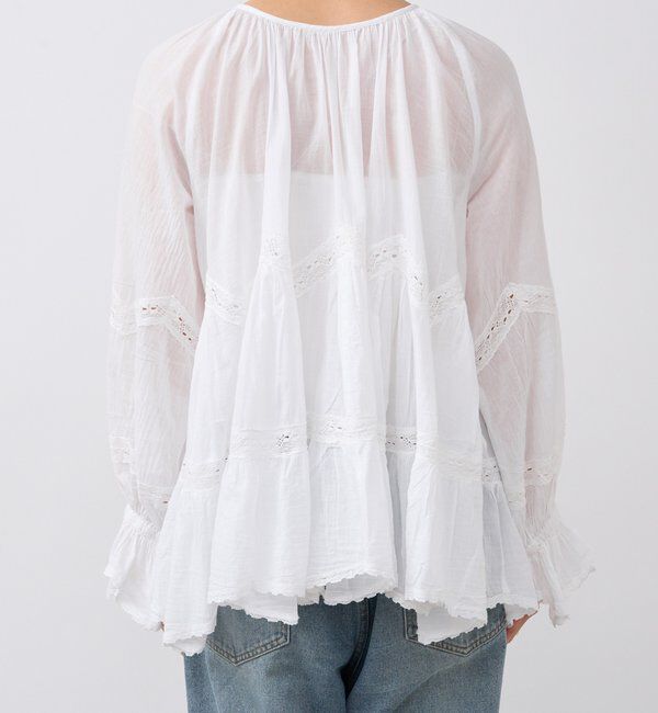  「【シーズンムードを高める】コットンボイルレースブラウス」|シャツ・ブラウス|