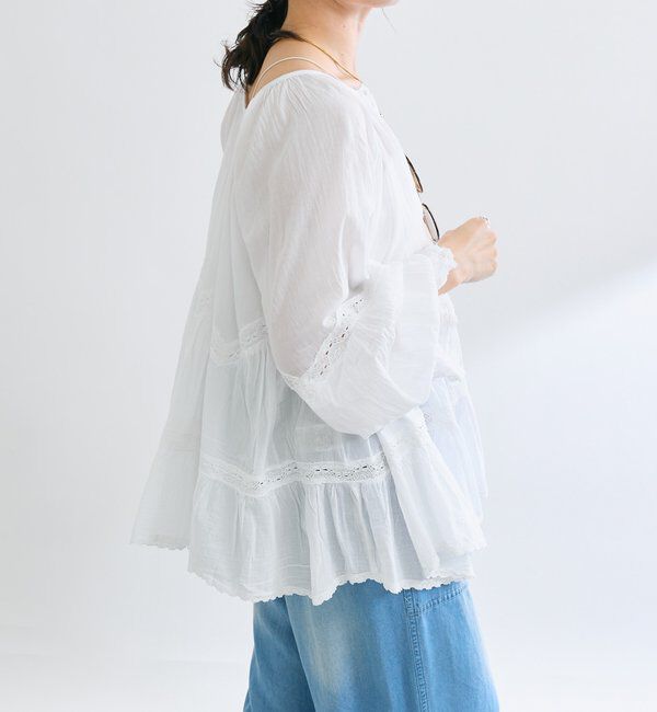  「【シーズンムードを高める】コットンボイルレースブラウス」|シャツ・ブラウス|