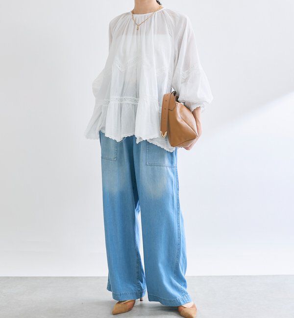  「【シーズンムードを高める】コットンボイルレースブラウス」|シャツ・ブラウス|