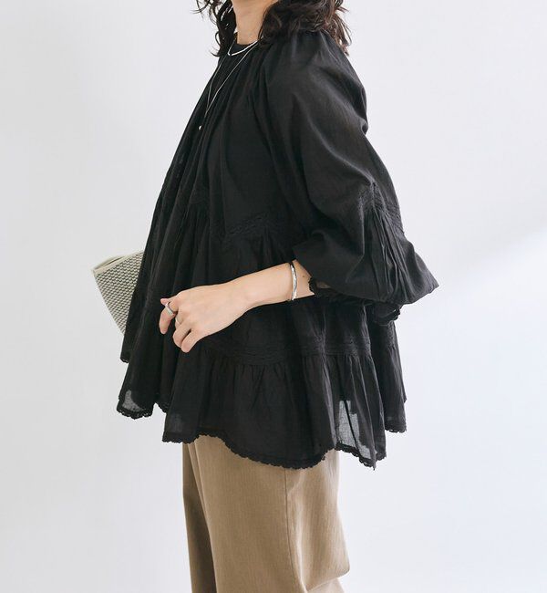  「【シーズンムードを高める】コットンボイルレースブラウス」|シャツ・ブラウス|