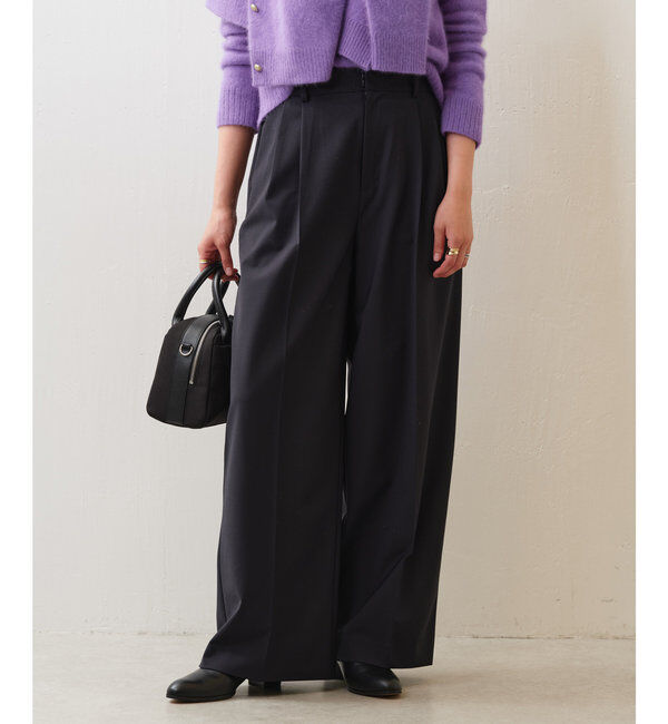  「【セットアップ/スリーピース対応】ウーステッド2タックパンツ」|スラックス|