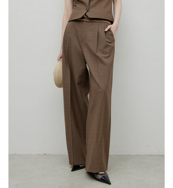  「【セットアップ/スリーピース対応】ウーステッド2タックパンツ」|スラックス|