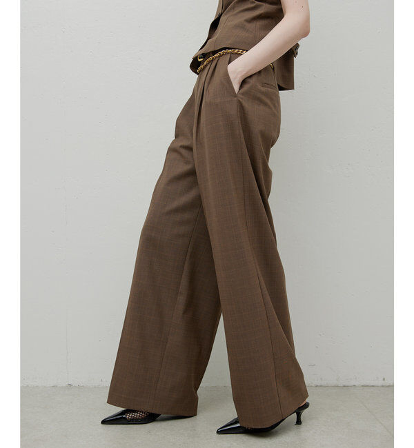  「【セットアップ/スリーピース対応】ウーステッド2タックパンツ」|スラックス|